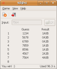 Showing a winning game