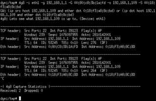 captured data to console