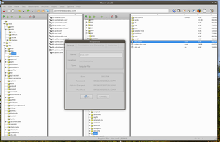 four-pane detailed-list file manager