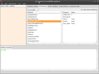 interactive Python accessibility explorer for the GNOME desktop