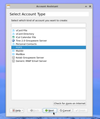wizard for KDE PIM applications account setup