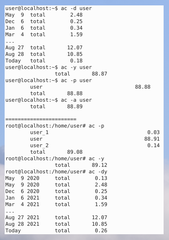 GNU Accounting utilities for process and login accounting