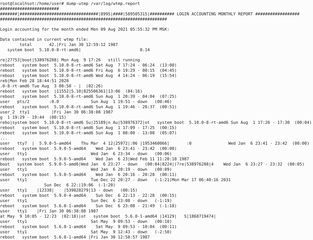 GNU Accounting utilities for process and login accounting