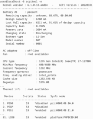 command line ACPI client