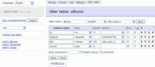 Web-based database administration tool