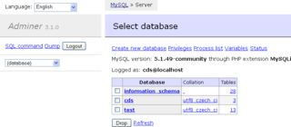 Web-based database administration tool