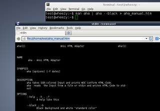 ANSI color to HTML converter