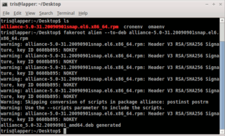 convert and install rpm and other packages
