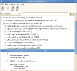 Front-end to the Valgrind memory checker