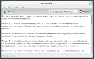 Application to ease management of a personal diary