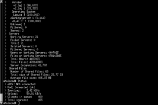 non-graphic version of aMule, a client for the eD2k and Kad networks