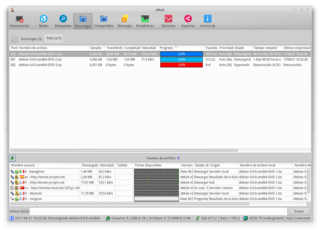 aMule downloading Debian DVD ISOs