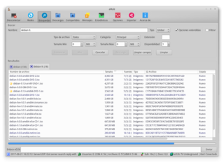 aMule searching for Debian 9 DVD ISOs