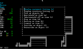 Single-player, text-based, dungeon simulation game