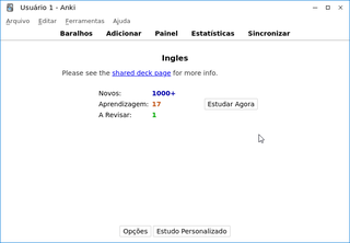 Learning English with Anki with interface in pt_BR