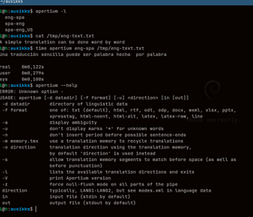 Apertium translation data for the English-Spanish pair