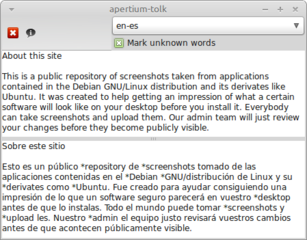 Graphical user interface for Apertium