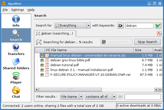KDE-based interface to the giFT file-sharing system