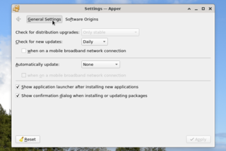 KDE package management tool using PackageKit