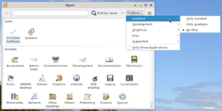 KDE package management tool using PackageKit