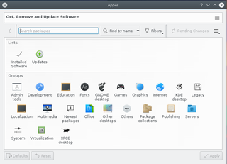 KDE package management tool using PackageKit