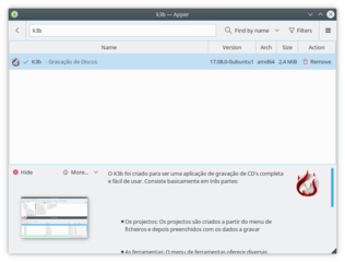 KDE package management tool using PackageKit