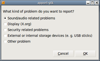GTK+ frontend for the apport crash report system