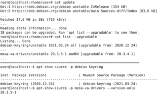 Shows source-package information