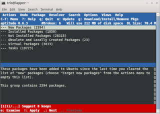 terminal-based package manager