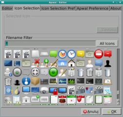icon-based floating application launcher with transparency