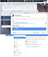 change to Theme "Arc"+Style "Arc"+Icons "Tango" (into XFCE)_2