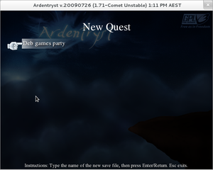 Creating a new game