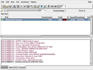Tool to download files from the Internet via HTTP or FTP