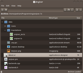 Simple Qt5 archive manager; front-end for libarchive, gzip and 7z.
