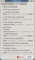 Graphical audio CD ripper and encoder