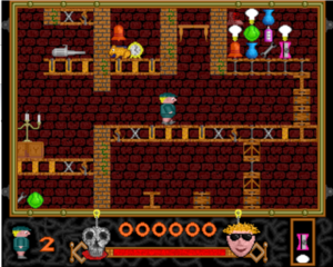 surreal platform shooting game