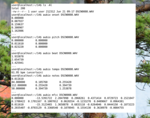 aubio - extract information from sound files