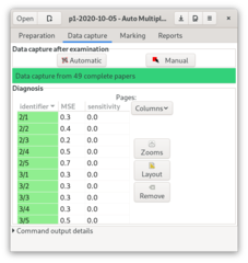 AMC data capture tab: automatic and manual data capture.