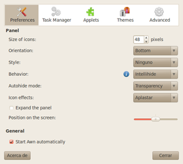 Preferences manager for avant-window-navigator