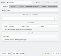 simple backup/snapshot system (graphical interface)