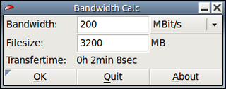 file transfer time calculator written in GTK+