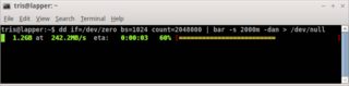 Show information about a data transfer