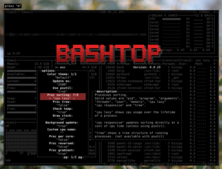 Resource monitor that shows usage and stats