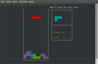ncurses Tetris clone with a bastard algorithm