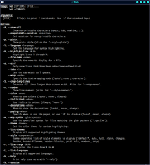 cat(1) clone with syntax highlighting and git integration