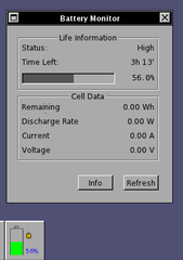 Battery monitor for GNUstep