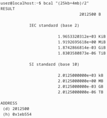 Command-line utility for storage conversions and calculations