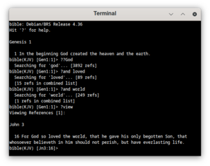 King James Version of the Bible: user interface program.