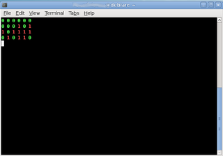 binary clock for console with color support
