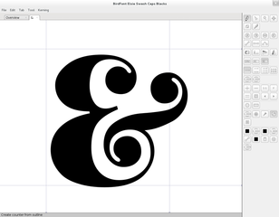 Editing Elsie Swash Caps in BirdFont